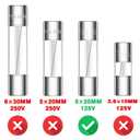 3 x 20A 125V Fuse 20 Amp 125 Volt Max Fast Blow Glass Fuses Replacement for Outdoor C9 String Christmas Xmas Lights 5x20MM / 0.2x0.78Inch (Pack of 30pcs)
