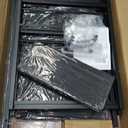 DEVAISE 3 Drawer Mobile File Cabinet, Rolling Printer Stand with Open Storage Shelf, Fabric Lateral Filing Cabinet fits A4 or Letter Size for Home Office, Charcoal Black Wood Grain Print