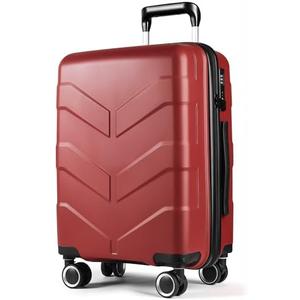 TILYMOL Hardside Carry On Luggage 22x14x9 Airline Approved with Spinner Wheels, Lightweight 20-inch Carry-On Suitcase for Women & Men, Red