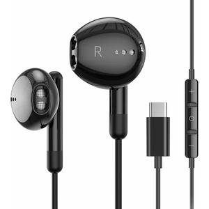 USB C Headphones for iPhone 17 16 15 Pro Max Plus iPad Pro USB C Earphones with Microphone Volume Control USBC Wired Earbuds USB Type C Earphone for Google Pixel 8 Samsung S25 S24 S23 S22 S21 S20 A55
