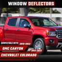 in-Channel Rain Guards Compatible with Chevy Colorado 2012-2022 Black Extra Durable Shatterproof Side Window Deflectors Visors Fit for GMC Canyon 2015-2022, Wind Deflectors - 4 PCS