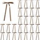 30 Pcs Satin Bows with Twist Tie 5 x 7 Inch Pretied Premade Ribbon Bows for Tree Wreath Garland Home Decor Indoor Outdoor Decorations (Brown)