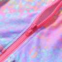 LUCKYGAL Girls Swimsuit Cover Up Zip-Up Terry Swim Coverup Rainbow Leopard Beach Bathing Suit Wraps, Size 8 9