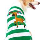 NACOCO Dog Sweater Pet Christmas Elk Bells Sweaters Halloween Reindeer for Small Dog and Cat (L, Green) (Large (Pack of 1), 5-Green Fawn)