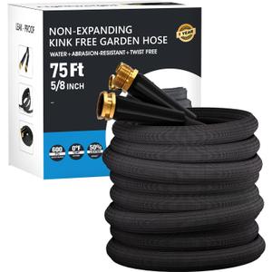 75 FT Garden Hose, Non-Expanding Water Hose, Ultra Flexible, Burst-Resistant, Kink-Free, High-Pressure Garden Hose for Easy All-Weather Use on Lawns, Gardens, and Outdoor Cleaning