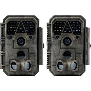 Meidase 2 Pack (Non-Cellular, Non-WiFi) Trail Camera P70, 64MP 1296p, No-Glow IR Night Vision, Motion Activated, Waterproof, Game Camera