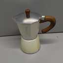 Mongdio Stovetop Espresso Maker Moka Pot, Cuban Coffee Maker Stove top coffee maker Moka Italian Espresso Greca Coffee Maker Brewer Percolator, 6 Espresso Cups, 10 oz - White