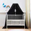 Mengersi Blackout Sleep Tent Crib Tent with Canopy Frame for Toddlers,Crib and Pack N Play Bed Blackout Cover Baby Sleep Tent,Travel Tent Canopy Portable Privacy Tent (Black)