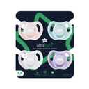 Tommee Tippee Ultra-Light Silicone Pacifier, 0-6 Months, Symmetrical One-Piece Design, BPA-Free Silicone Binkies, Pink/Purple/Green, Pack of 2