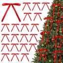 Riceshoot Red Bows 5 x 7 Inches Red Twist Tie Ribbon Bows for Cake 24 Pcs Ribbon Bow for Gift Wrapping Balloons Treat Bags Valentine's Day Birthday Party Favors DIY Wedding Craft Decor