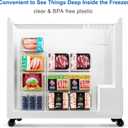 Hudgan 2 Pack Deep Freezer Organizer Bins, Straight Side Stackable Chest Freezer Storage Bins, Pantry organizers and Storage, Food-Grade Plastic