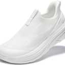 Womens Slip On Walking Shoes Breathable Sneakers for Women Lightweight Casual Shoes (9, White)