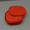 ISSEVE 6Pcs/Set Nesting Silicone Food Storage Containers with Lids, BPA Free Reusable Meal Prep Silicone Containers Lunch Box Bento Box Set (33.8oz, 20oz, 10oz, 6.7oz, 1.3oz) (Red)