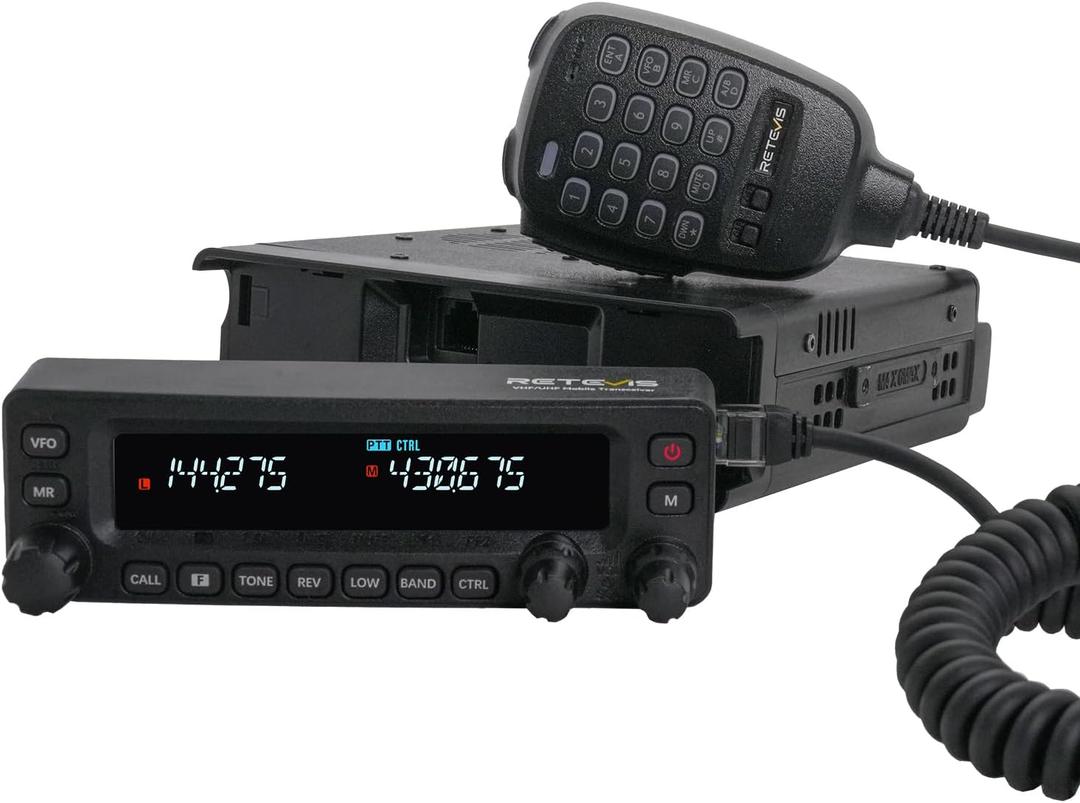 Retevis MA1 Dual Band Ham Radio | Cross-Band Repeater & Mobile Transceiver 2-in-1 | Superheterodyne Receiver| Air Band Reception | Detachable Control Panel | Noise Reduction Base Stationn