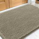OLANLY Dog Door Mat for Muddy Paws 30x20, Absorbs Moisture and Dirt, Absorbent Non-Slip Washable Doormat, Quick Dry Chenille Mud Mat, Entry Indoor Entryway Carpet for Inside Floor, Warm Taupe