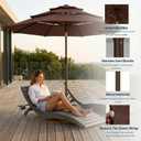 10ft Patio Umbrella, 3 Tier Outdoor Market Table Umbrellas with 8 Fiberglass Ribs and Push Button Tilt, Windproof, Vented Canopy, UV Protection for Deck, Pool, Backyard