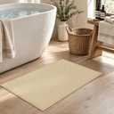 Bathroom Rugs Mat 24x17, Ultra Thin Non Slip Bath Mat Small Quick Dry Absorbent Bath Mat for Bathroom Floor, (Light Beige, 24"x17")
