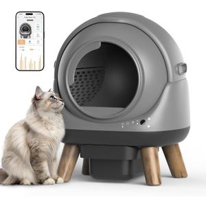Self Cleaning Litter Box for Multiple Cats, 15L Large Automatic Litter Box with Smart APP Control, 35dB Ultra-Quiet Self-Cleaning Cat Litter Box, Dual Safety Infrared Sensors, Smell-Free