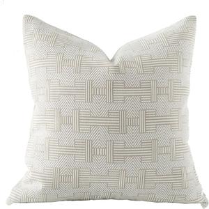 Croker Horse 20x20'' Inches Throw Pillow Cushion Cover - Emma Beige Tawny Birch Stripe Pattern Series Luxury Couch Sofa Pillow for Living Room Bedroom