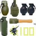 Toy-Hand Grenade for CS Battle Game, 6pcs Tactical CS-Grenade Toy with 100 Foam Ammo, 4pcs Pull Ring Grenade Toys & 2 pcs Hand Grenades for Age 14 Years Old and up