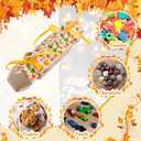 60 Pack Thanksgiving Crackers Kit Party Favors DIY Empty Turkey Cracker Fall Pumpkin Maple Leaf Turkey Fill Your Own Thanksgiving Bulk for Candy Treat Goody Gift Boxes No Snap Table Decor (Orange and Red)