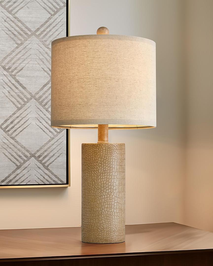 20.5" Farmhouse Lamp Single Resin Table Lamps for Living Room Bedroom Entryway Table Office Dorm Boho Nightstand Small Table Lamp Industrial End Side Table Lamps Gold