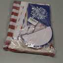 4th of July Decorations Set, Independence Day Hanging Door Banners, Paper Fans, Red White Blue Honeycomb Balls for Home Wall Indoor Outdoor Party Supplies