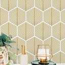 3 x Modern Peel and Stick Wallpaper Boho Gold Contact Paper for Cabinets and Drawers Geometric Bathroom Self Adhesive Removable Wallpaper for Bedroom Gold Decorative Contact Paper 197inL17.3inW