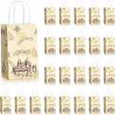 Treela 24 Pcs Magical Wizard Gift Paper Bags Pumpkin Party Favor Bags Vintage Castle Decor Goodie Bags for Kids Boy Girl Birthday Party Halloween Party Supplies(Wizard)