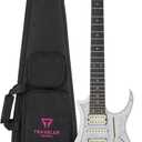 Vaibrant 88 Deluxe Headless (Frost White) Electric Travel Guitar w/Deluxe Gig Bag