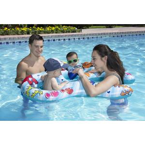 Poolmaster Mommy and Us Dual-Child Baby Pool Float for Two Kids, Infant and Toddler Swim Rider with Adult Ring Opening for Adult and Chidren to Float together (Ages 824 Months)