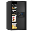 Fireproof Safe for Home Documents, Large Home Safe Box Fireproof Waterproof with LCD Keypad Keys, Anti-Theft Alert, Hidden Code Mode, Personal Combination Fire Safes For Money Jewelry Office