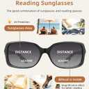 JM Classic Bifocal Reading Glasses Rectangular Stylish Sunglasses Readers for Women All Black +2.25