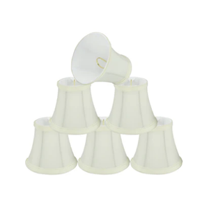 Aspen Creative 30035-2A, Bell Clip-On Chandelier Lamp Shade, Off-White, 3" Top x 5" Bottom x 4-1/2" Slant Height, Set of 6