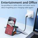 Retractable Cable Charger, 3 in 1 Foldable Magnetic Wireless Charging Station for iPhone 17/16/15/14, Apple Watch Ultra/SE, AirPods Pro (White)