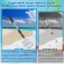 2 Ps Shell Scooper for Beach, Shark Tooth Sifter with Stainless Steel Adjustable Long Handle, Sand Sifter and Shovel Tool for The Beach to Collecting Shells, Shark Teeth Dipper for Kids and Adults, Long Handle-2Pack