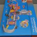 Ochido Boys Toys for 3 4 5 6 Years Old, Large City Action Playset Kit with Lights Sounds, Walkie-Talkie, Foldable Police & Fire Station Transform Track Toy with 4 Cars, Helicopter,7 Accessories