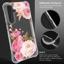 Floral Clear Case for Samsung Galaxy S24 FE for Women Girls,Pretty Phone Cover for Galaxy S24 FE,Flower Design Cute Pattern Slim Soft Drop Proof Protective TPU Bumper Case,FL-K