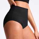G Gradual Women's High Waisted Bikini Bottoms Tummy Control Swim Bottom Full Coverage Bathing Suit Swimsuit Bottoms for Women (Black, M)