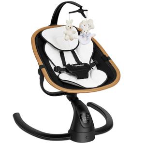 Angelbliss Baby Swing with Cry Detection, Side-to-Side Electric Swing with 5 Speeds, 180 Rotation, Indoor for Infants and Toddlers (Black)