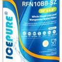 ICEPURE 5 Micron 10" x 4.5" RFN10BB-SZ Whole House Iron & Manganese Reduce Water Filter Replacement for FM15B, WD-WF10F, RFFE10-BB, 10-Inch, 1 Pack