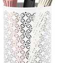 Metal Round Umbrella Stand Rack,Free Standing Umbrella Holder Bin,Canes Walking Sticks Holder for Entryway,Home,Office,White (1 Pack-Round)