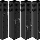 4 Pack Heavy Carbon Steel Dorm Bed Risers, 3.15" Diameter Metal Bed Riser for College Dorm Wooden Bed Frame, Table Adjustable to 3.2", 5.1", 8.1" or 11.2" Heights