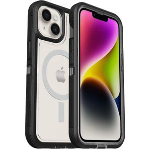 OtterBox Defender Screenless Case with MagSafe for iPhone 14 & iPhone 13 (ONLY) Non-Retail Packaging - Black Crystal - Antimicrobial