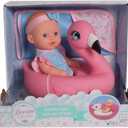 Dream Collection 10" Bath Time Baby Doll with Flamingo, Pink