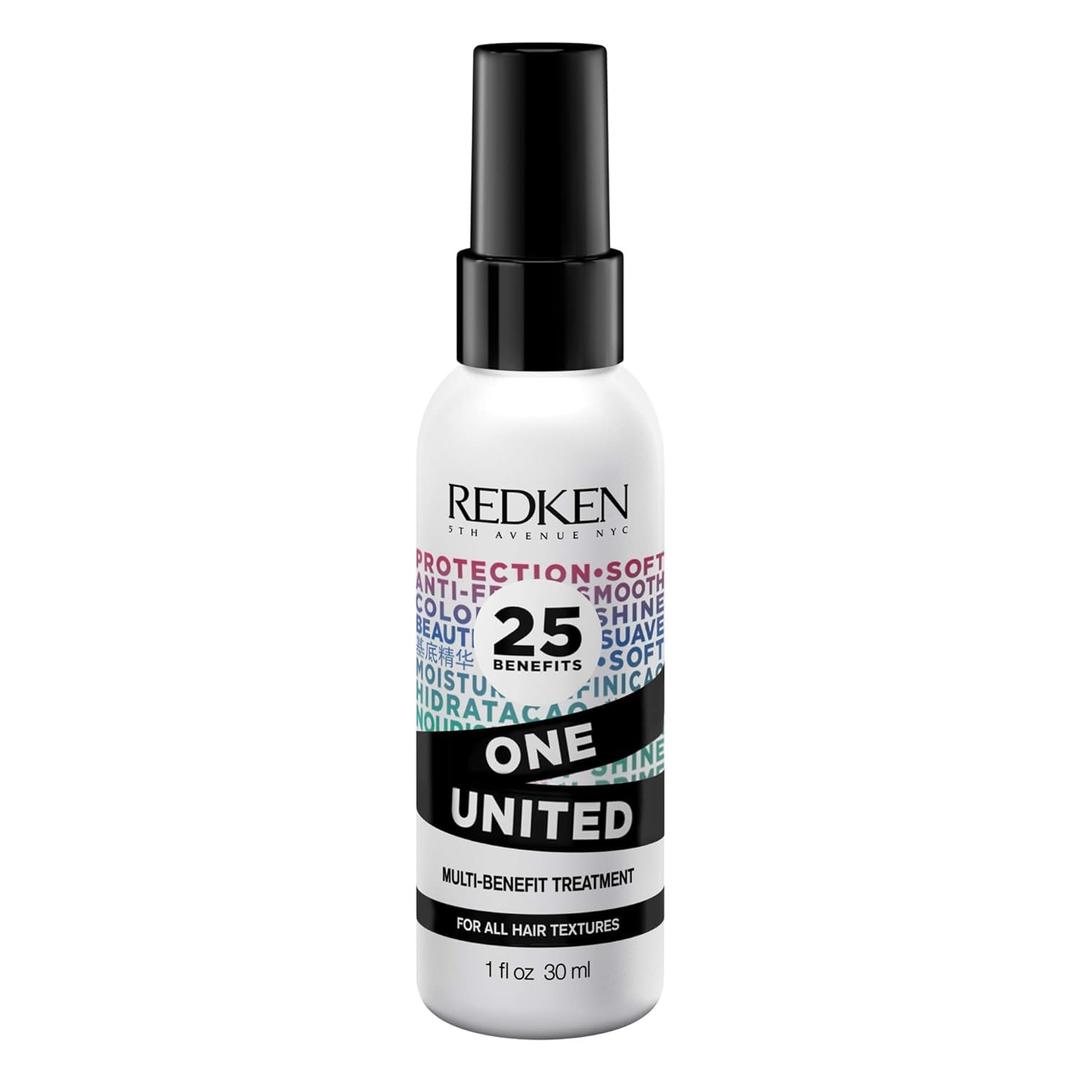 Redken One United All-In-One Leave In Conditioner - Multi-Benefit Leave In Treatment For All Hair Types, Heat Protectant and Detangler Spray, Paraben-Free (1 Fl Oz (Pack of 1))