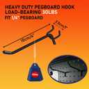 60PCS Black Pegboard Hooks 4 Inch, Peg Board Shelving Hook Metal Pegboard Display Hook Peg Wall Hook for 1/4 Spaced Pegboard, 0.2 Diameter Peg Board Peg for Garage Storage Organizer