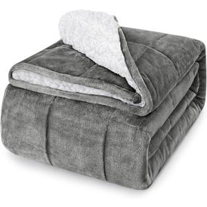 yescool Weighted Blanket for Adults (15 lbs, 48" x 72", Light Gray) Heavy Blanket for Sleeping Perfect for 140-160 lbs, Twin Size Breathable Blanket with Premium Glass Bead, Machine Washable