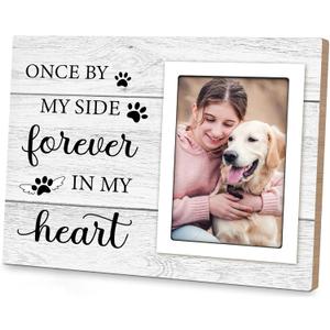 Pet Memorial Gifts for Dogs - Dog Memorial Gifts Picture Frame - Lost of Pet Sympathy Present, Pet Loss Remembrance Gift, Cat Passing Away Memorial Frame with Paw Print 4x6 Photo