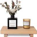 zoocatia Small Wood Tray Pedestal Stand Farmhouse Bathroom Decor Decorative Wooden Riser Kitchen Soap Dish Holder for Vanity, Counter, Sink, 9" x 5.9" - Burlywood